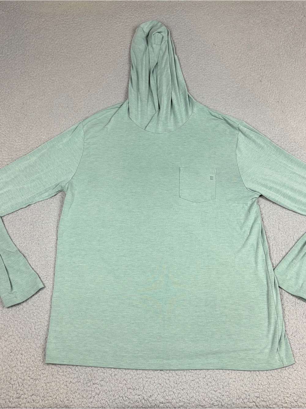 Free Fly Apparel Hoodie Men's Medium Lightweight in Mint Green Stretch Outdoor
